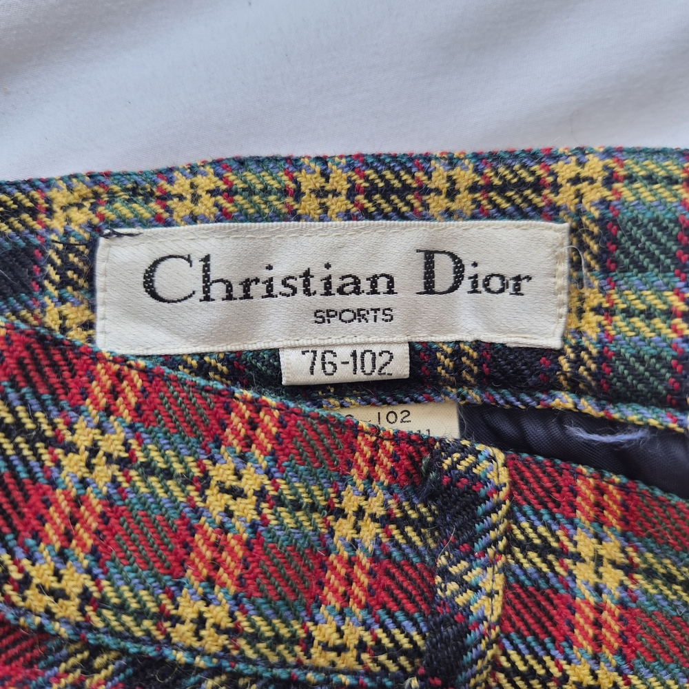 Christian Dior Sports Classic Plaid Pencil Skirt - Red/Green/Yellow - Picture 5 of 7